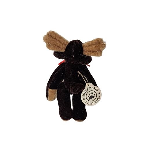 Boyds Bears Wuzzies Talbot F. Wuzzie Jointed Stuffed Moose With Tag - Picture 4 of 5